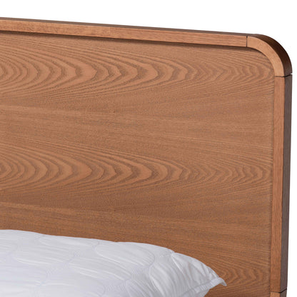 Baxton Studio - Eleni Queen Size Bed in Ash Walnut - Eleni-Ash Walnut-Queen view 6