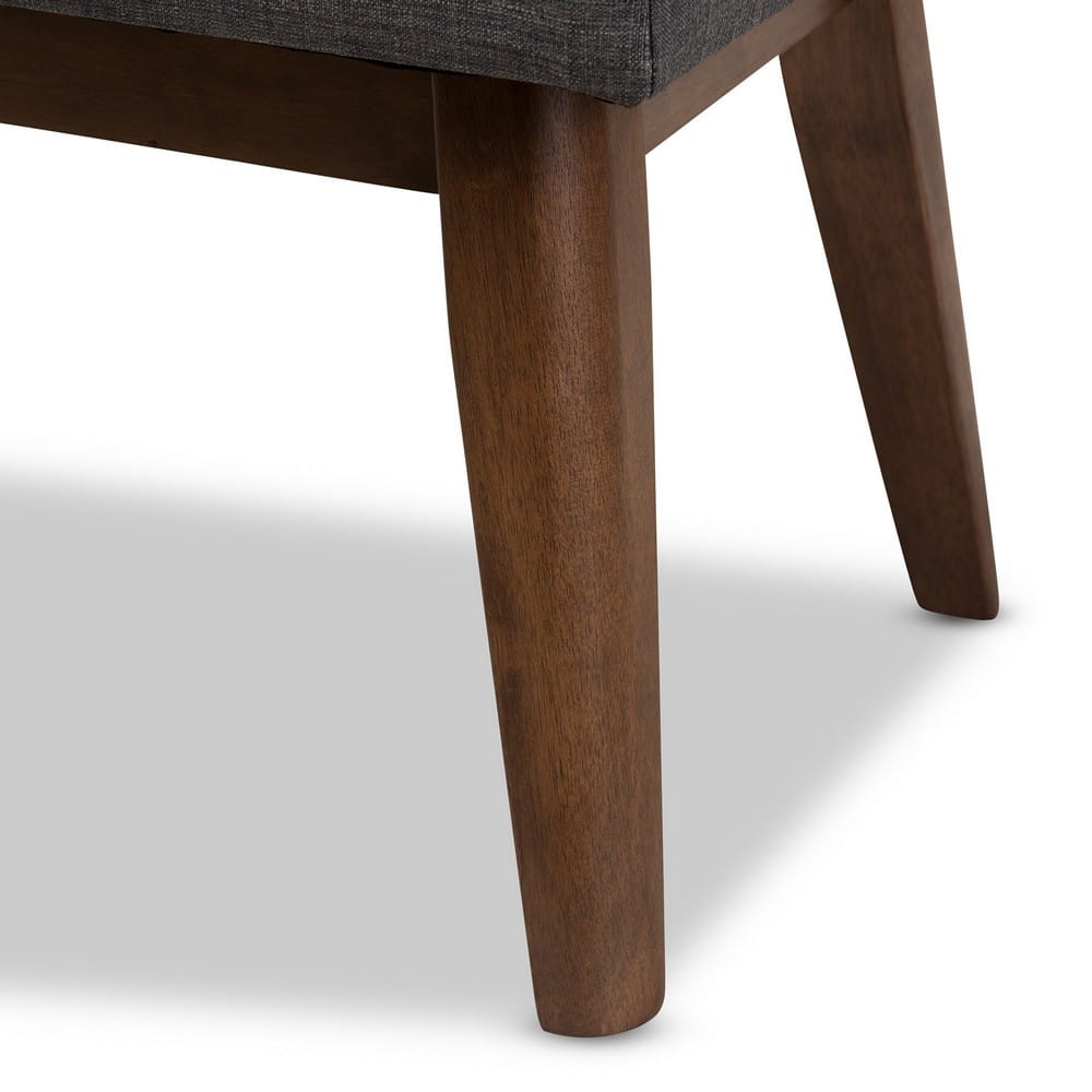 Baxton Studio - Elia Bench in Dark Grey/"Walnut" Brown - WM1622-BE-Dark Grey/Walnut view 5