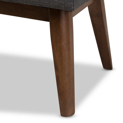 Baxton Studio - Elia Bench in Dark Grey/"Walnut" Brown - WM1622-BE-Dark Grey/Walnut view 5