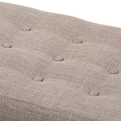 Baxton Studio - Elia Bench in Light Grey/"Walnut" Brown - WM1622-BE-Light Grey/Walnut view 4