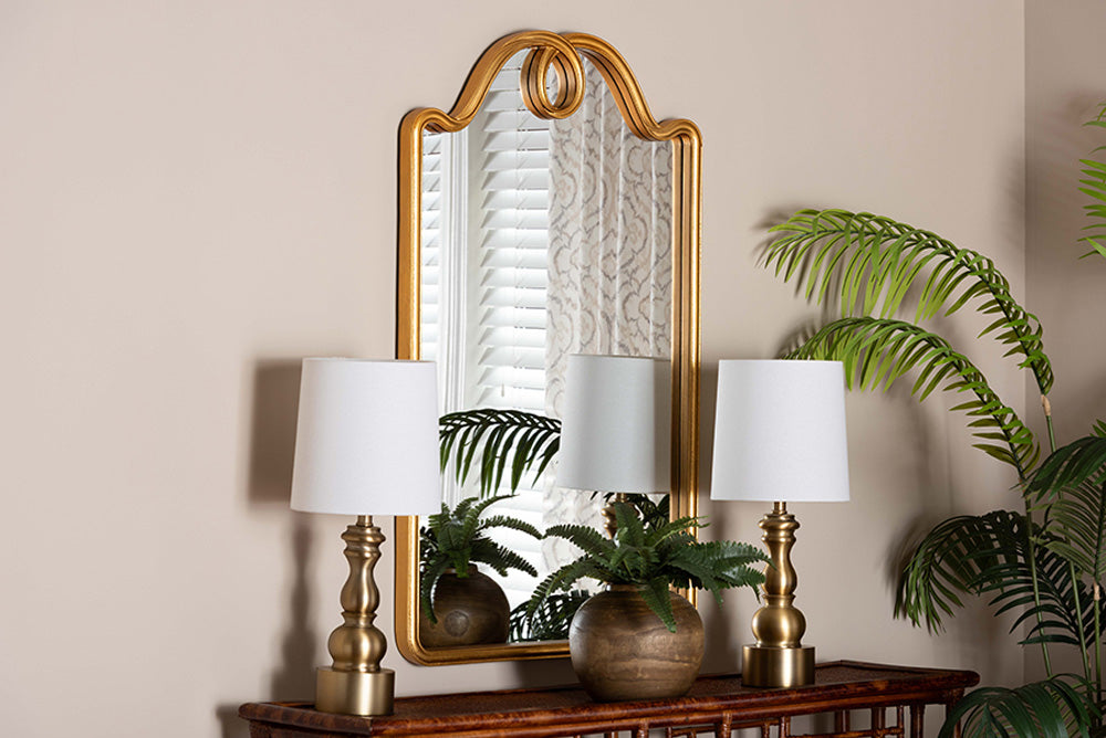 Baxton Studio - Elian Mirror - RXW-10956-Gold Trim-Wall Mirror view 3