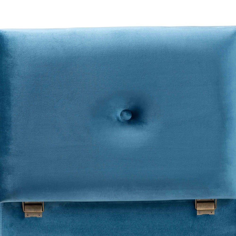 Baxton Studio - Elias Ottoman in Blue/Oak - JY20A250-Sky Blue Velvet-Otto view 6