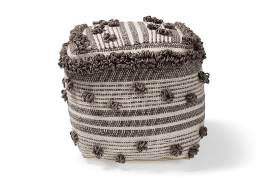 Baxton Studio - Eligah Ottoman - Eligah-Ivory-Pouf view 2