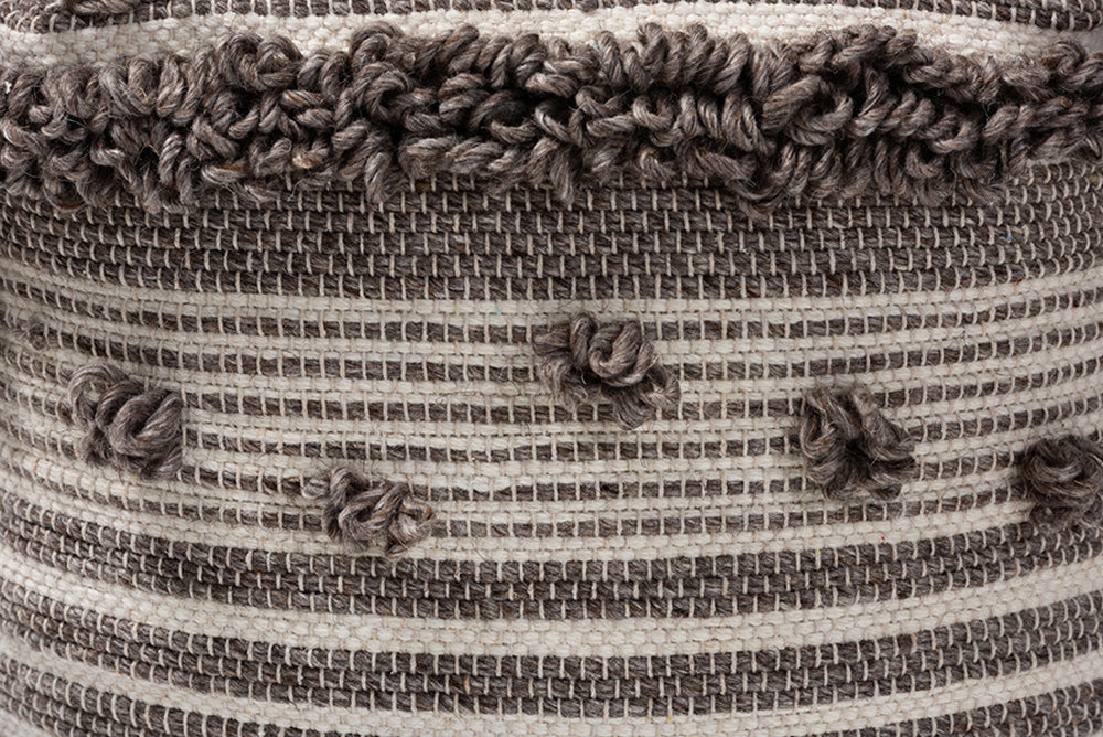 Baxton Studio - Eligah Ottoman - Eligah-Ivory-Pouf view 3