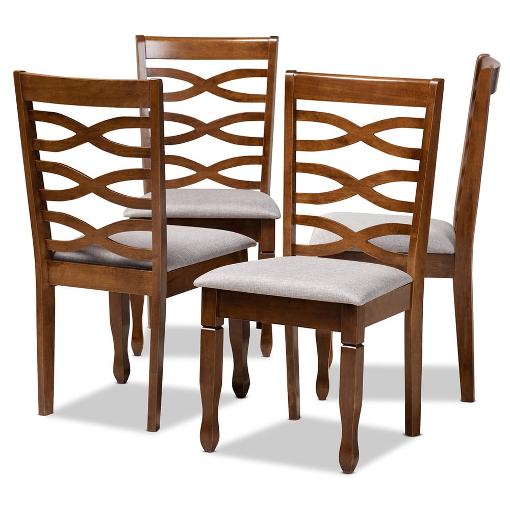 Baxton Studio - Elijah Set of 4 Dining Chairs in Grey/Walnut - RH318C-Grey/Walnut-DC-4PK view 1