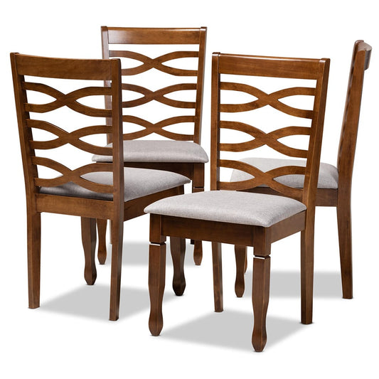 Baxton Studio - Elijah Set of 4 Dining Chairs in Grey/Walnut - RH318C-Grey/Walnut-DC-4PK view 1