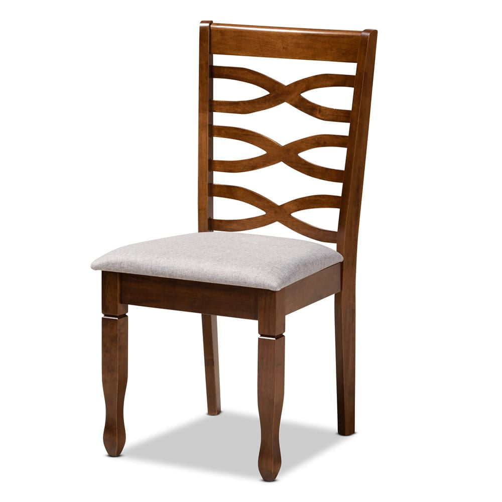 Baxton Studio - Elijah Set of 4 Dining Chairs in Grey/Walnut - RH318C-Grey/Walnut-DC-4PK view 2