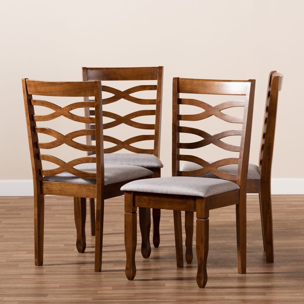 Baxton Studio - Elijah Set of 4 Dining Chairs in Grey/Walnut - RH318C-Grey/Walnut-DC-4PK view 6
