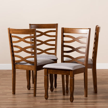 Baxton Studio - Elijah Set of 4 Dining Chairs in Grey/Walnut - RH318C-Grey/Walnut-DC-4PK view 6