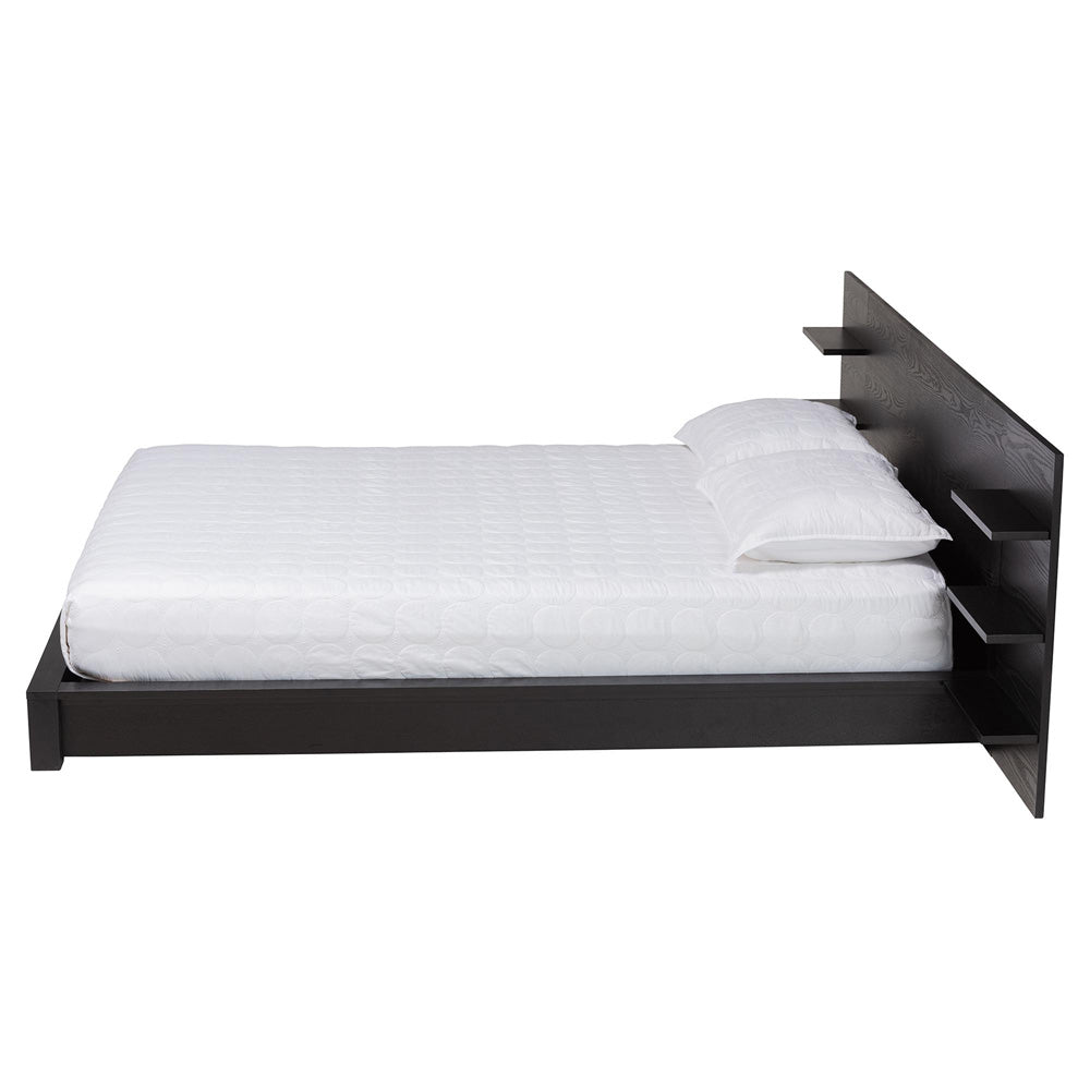 Baxton Studio - Elina Queen Size Bed in Ebony Black - MG-0051-Ebony Black-Queen view 2