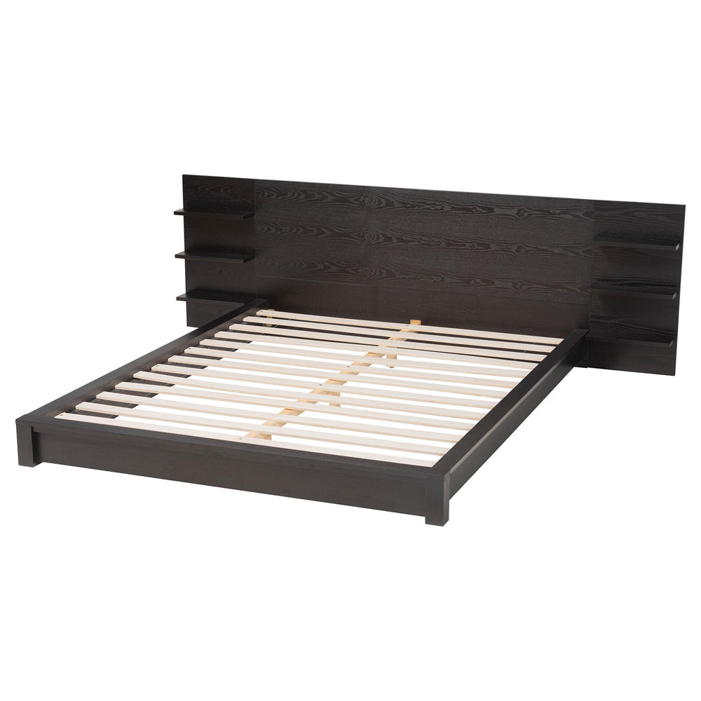 Baxton Studio - Elina Queen Size Bed in Ebony Black - MG-0051-Ebony Black-Queen view 3