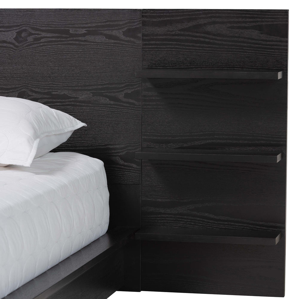 Baxton Studio - Elina Queen Size Bed in Ebony Black - MG-0051-Ebony Black-Queen view 4