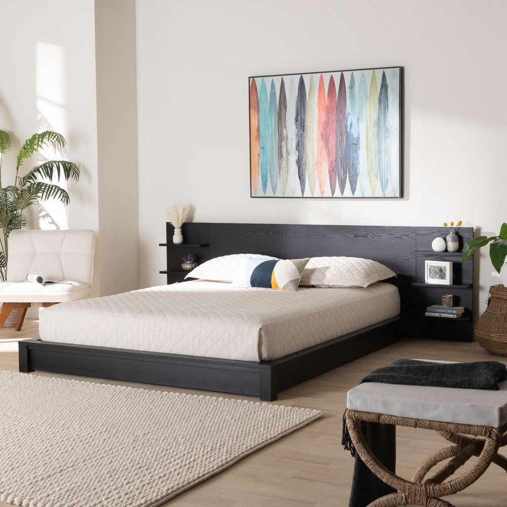 Baxton Studio - Elina Queen Size Bed in Ebony Black - MG-0051-Ebony Black-Queen view 7