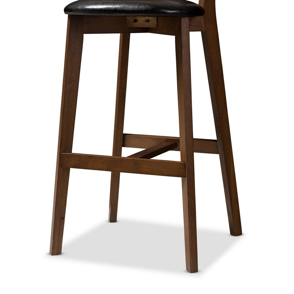 Baxton Studio - Eline Set of 2 Bar Stools in Black/Walnut Brown - Leena-Black/Walnut-BS view 5