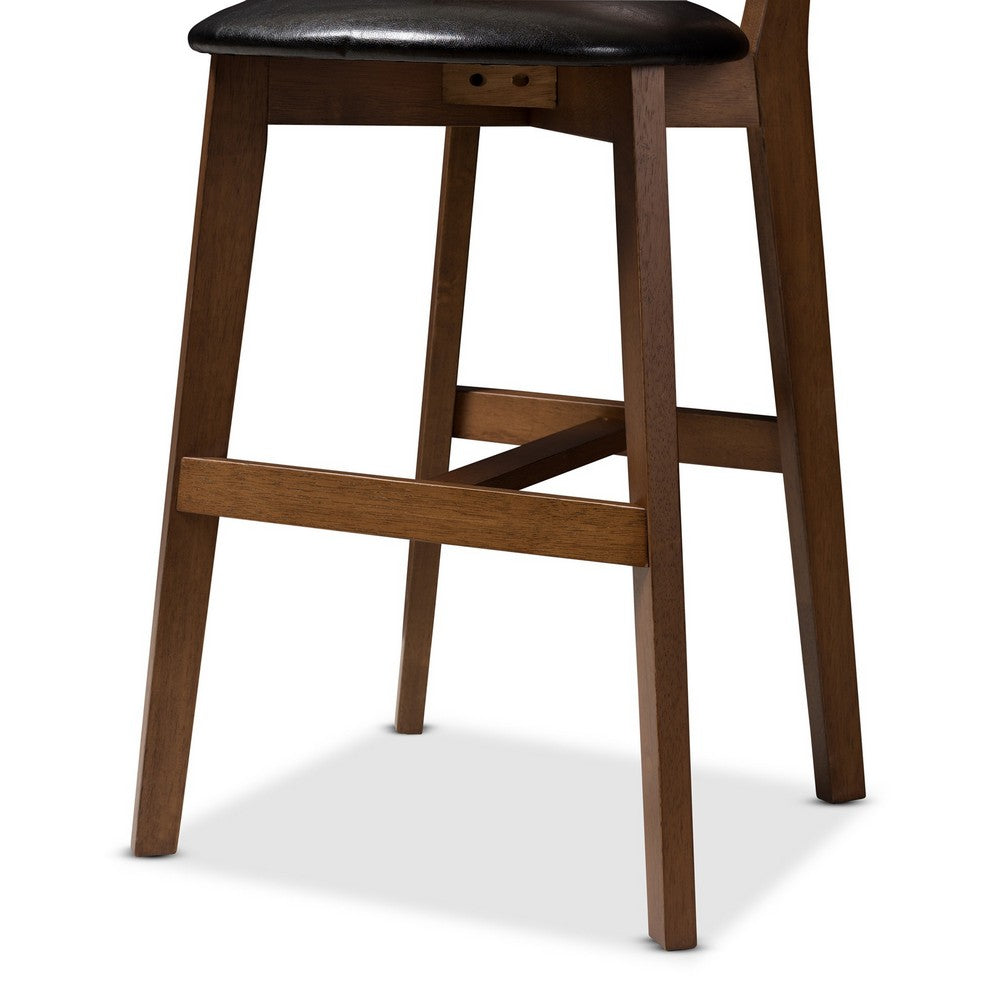 Baxton Studio - Eline Set of 2 Counter Stools in Black/Walnut Brown - Leena-Black/Walnut-Counter Stool view 5