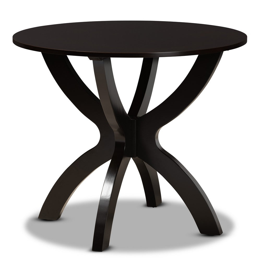 Baxton Studio - Elira Dining Set in Dark Brown - Elira-Dark Brown-5PC Dining Set view 3