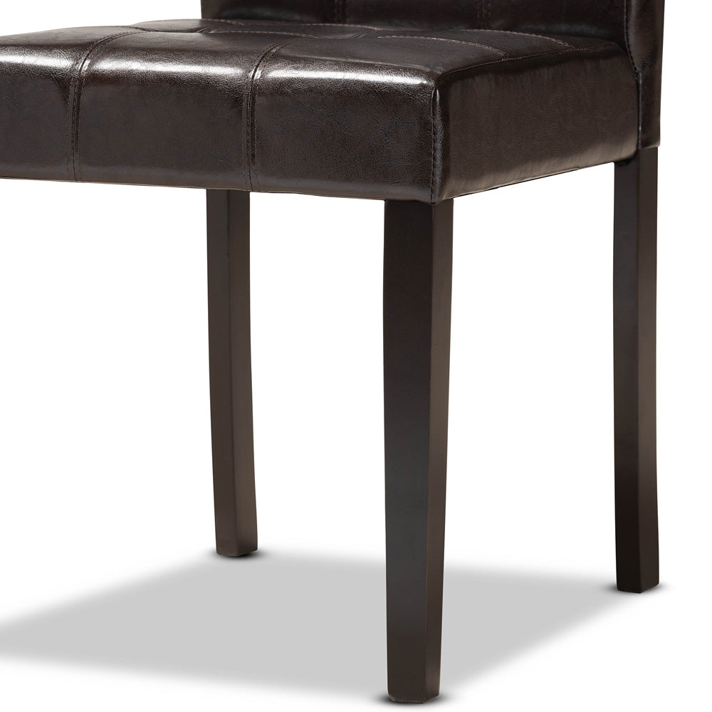 Baxton Studio - Elira Dining Set in Dark Brown - Elira-Dark Brown-5PC Dining Set view 6