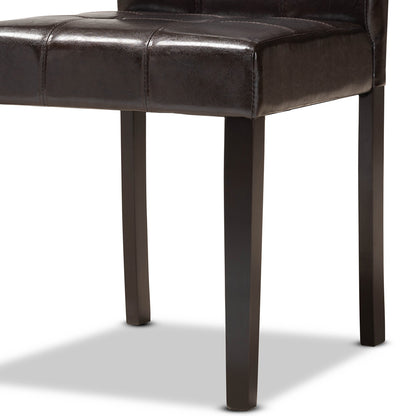 Baxton Studio - Elira Dining Set in Dark Brown - Elira-Dark Brown-5PC Dining Set view 6