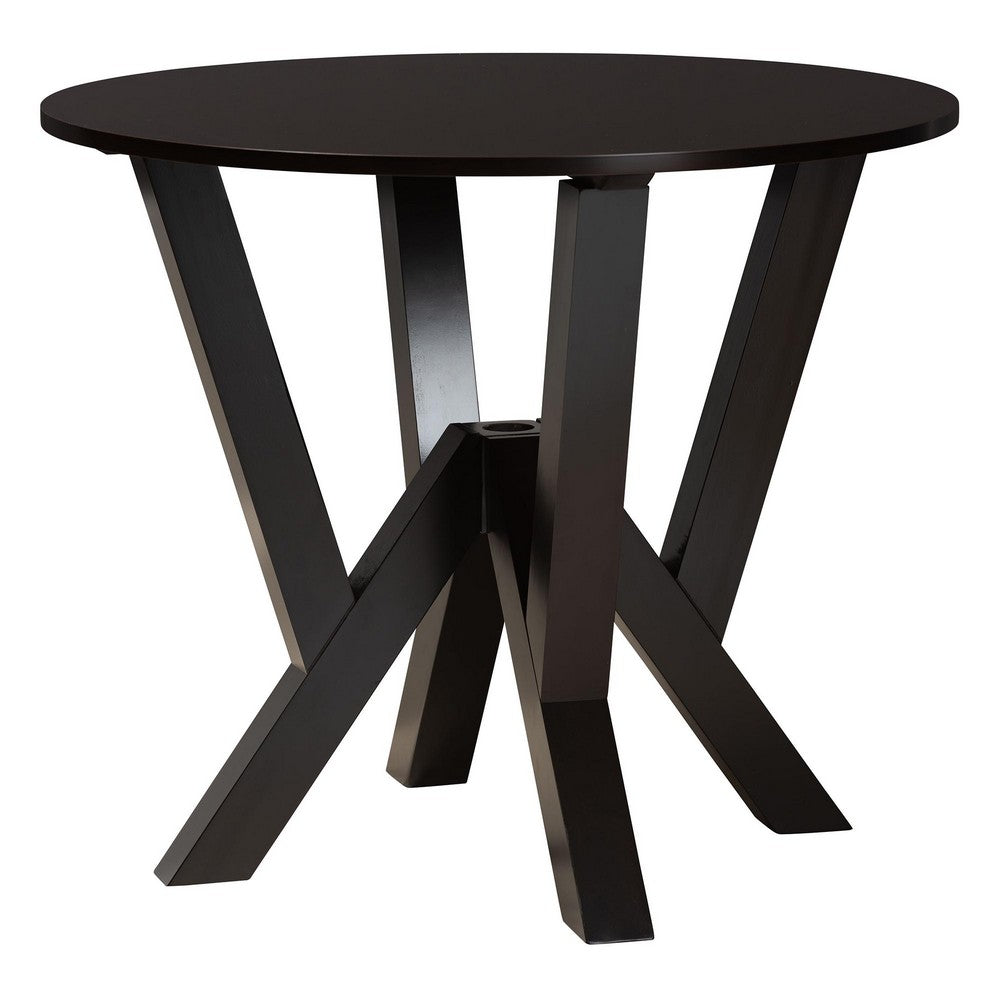Baxton Studio - Elise Dining Set in Light Grey/Dark Brown - Lydie-Grey/Dark Brown-5PC Dining Set view 3
