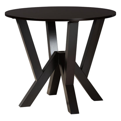 Baxton Studio - Elise Dining Set in Light Grey/Dark Brown - Lydie-Grey/Dark Brown-5PC Dining Set view 3