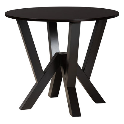 Baxton Studio - Elise Dining Set in Sand/Dark Brown - Lydie-Sand/Dark Brown-5PC Dining Set view 3