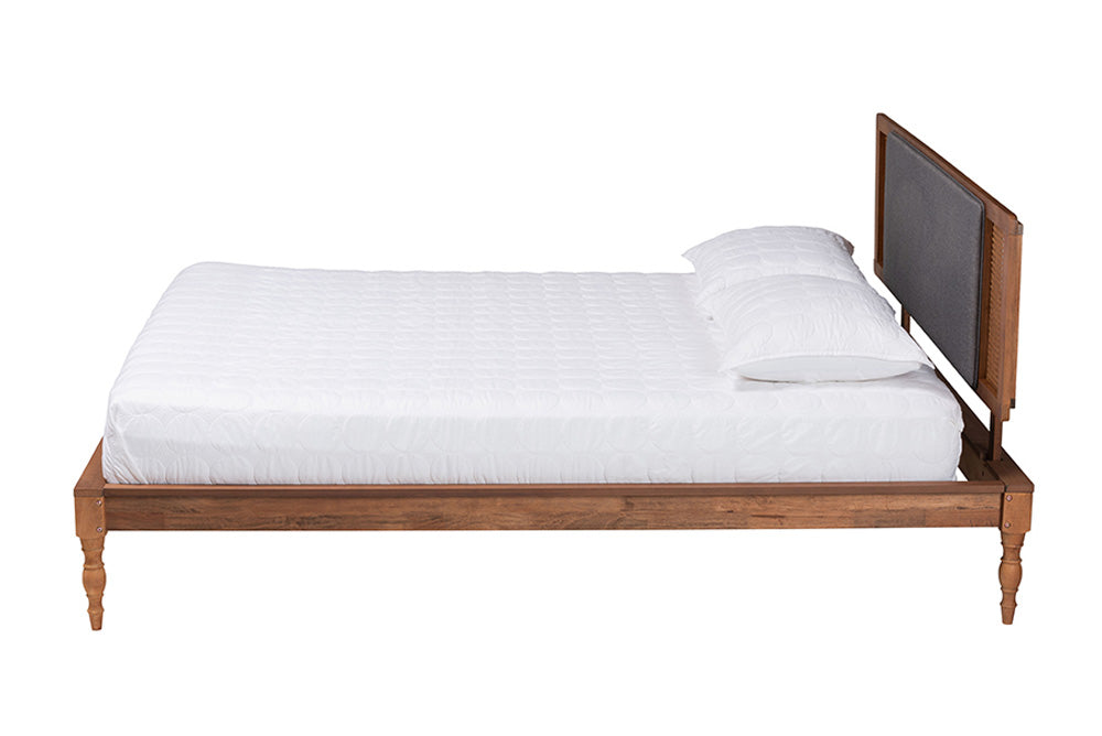Baxton Studio - Eliseo Full Size Bed - MG0005-Rattan-Full view 2