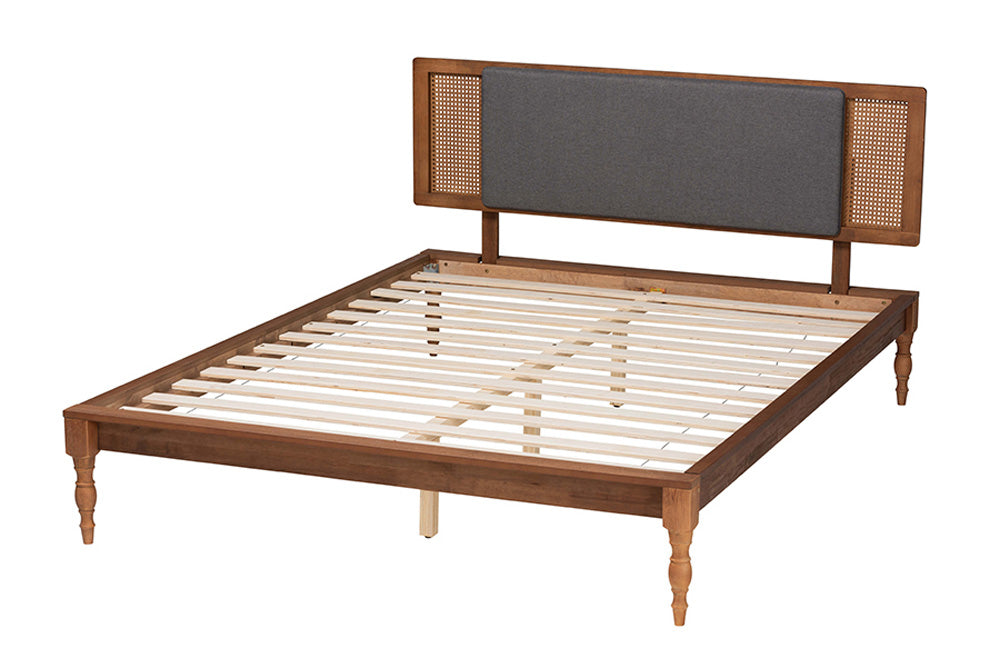 Baxton Studio - Eliseo Full Size Bed - MG0005-Rattan-Full view 3