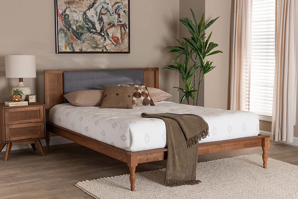 Baxton Studio - Eliseo Full Size Bed - MG0005-Rattan-Full view 5