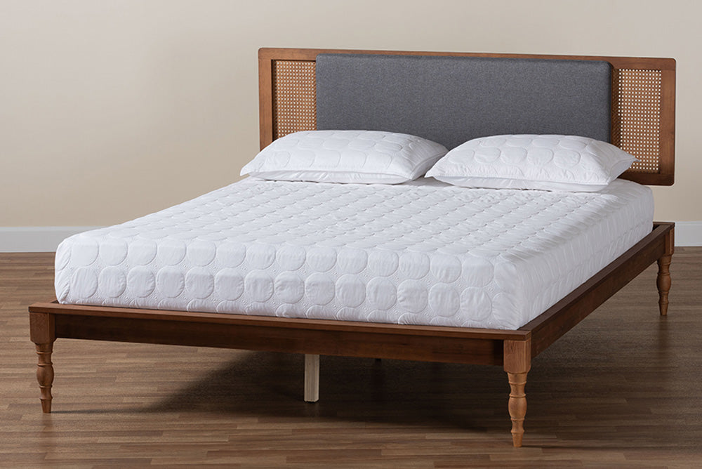Baxton Studio - Eliseo Full Size Bed - MG0005-Rattan-Full view 8