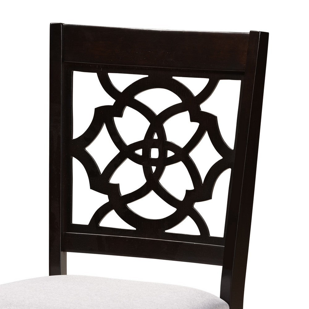 Baxton Studio - Eliza Dining Set in Grey/Dark Brown - Eliza-Grey/Dark Brown-5PC Dining Set view 5
