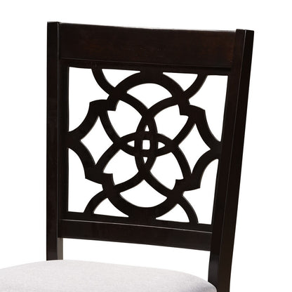 Baxton Studio - Eliza Dining Set in Grey/Dark Brown - Eliza-Grey/Dark Brown-5PC Dining Set view 5