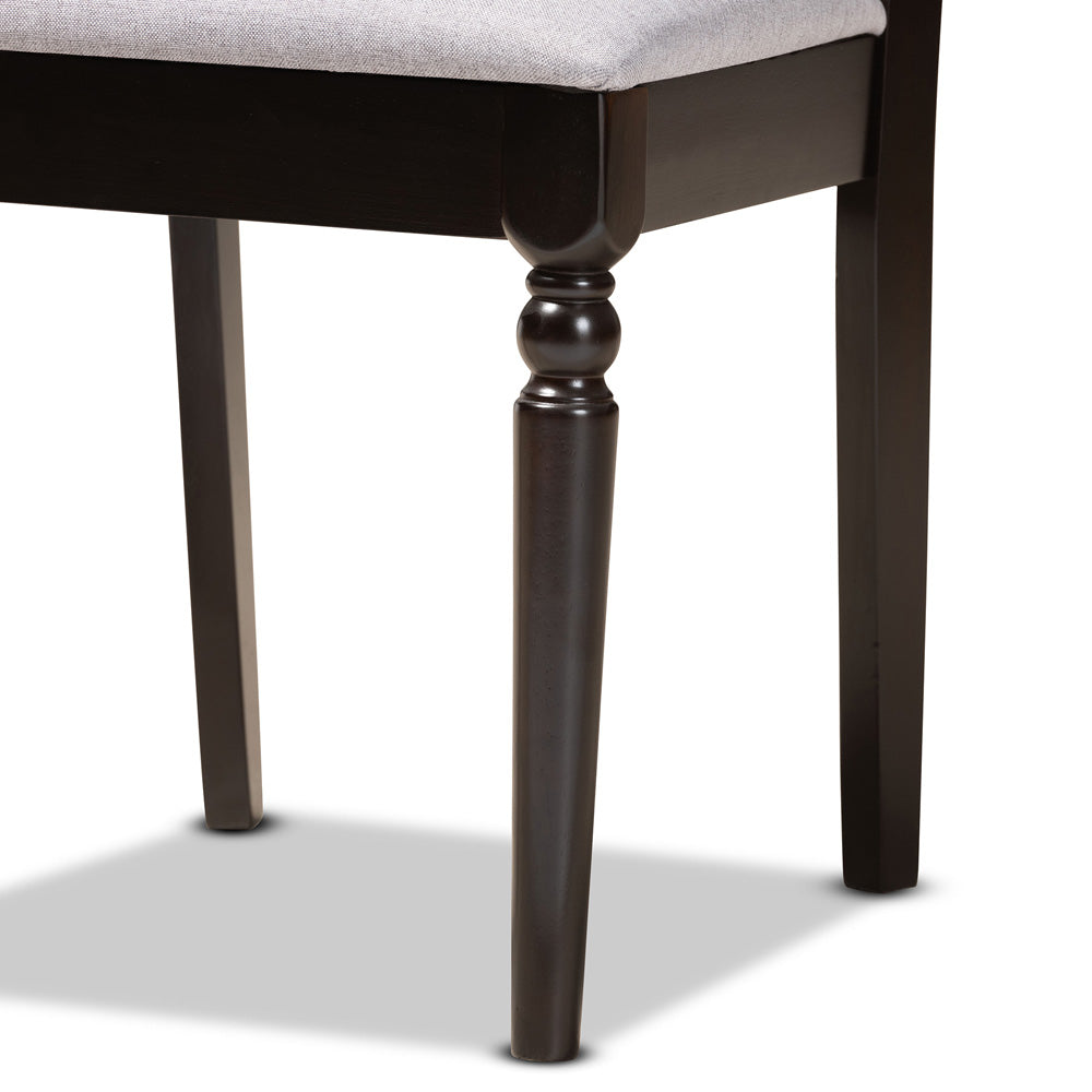 Baxton Studio - Eliza Dining Set in Grey/Dark Brown - Eliza-Grey/Dark Brown-5PC Dining Set view 6