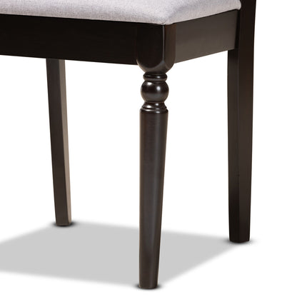 Baxton Studio - Eliza Dining Set in Grey/Dark Brown - Eliza-Grey/Dark Brown-5PC Dining Set view 6