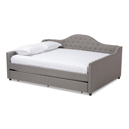 Baxton Studio - Eliza Queen Size Daybed with Trundle in Grey - CF8940-Grey-Daybed-Q/T view 1