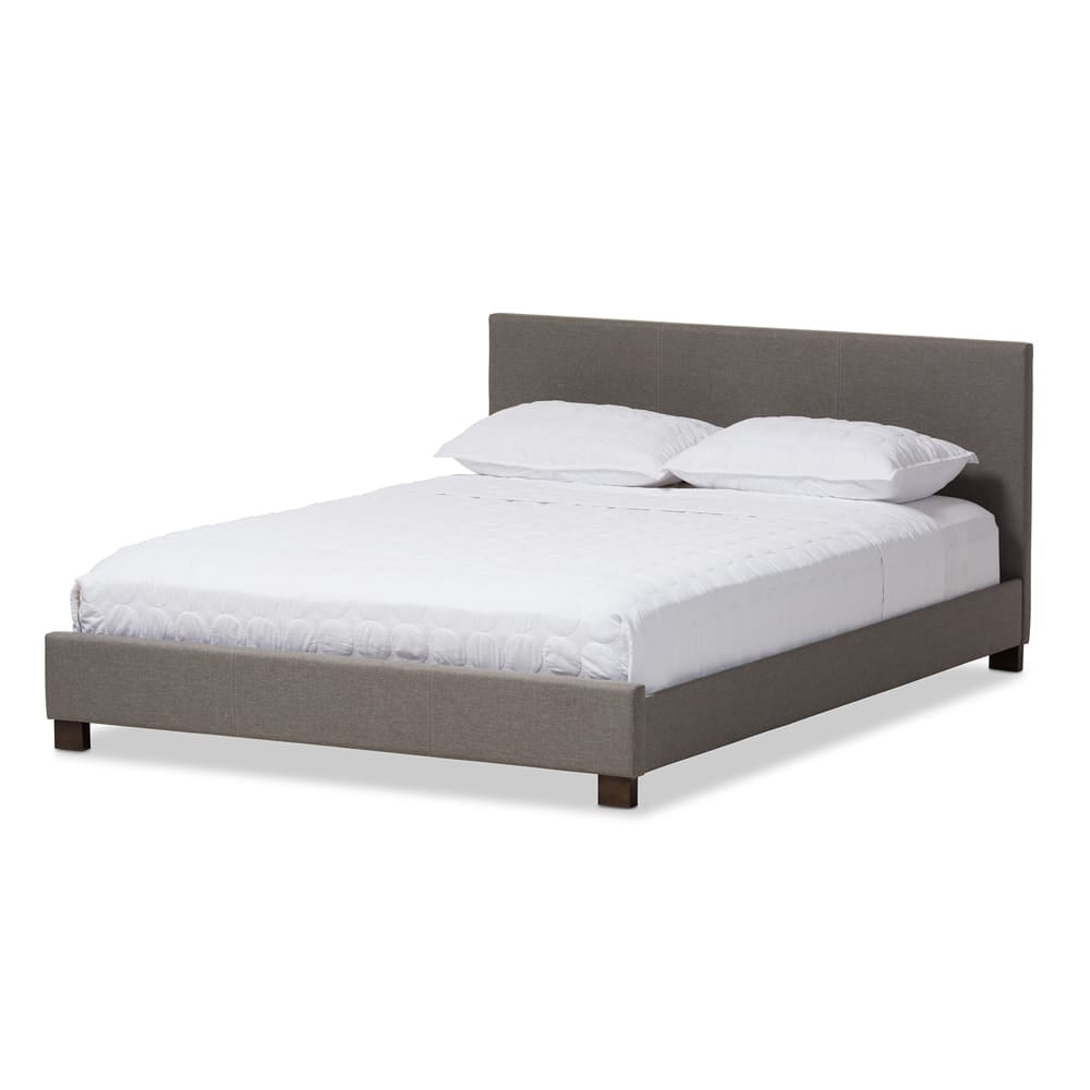 Baxton Studio - Elizabeth Queen Size Bed in Grey - IDB048-Grey-Queen view 1