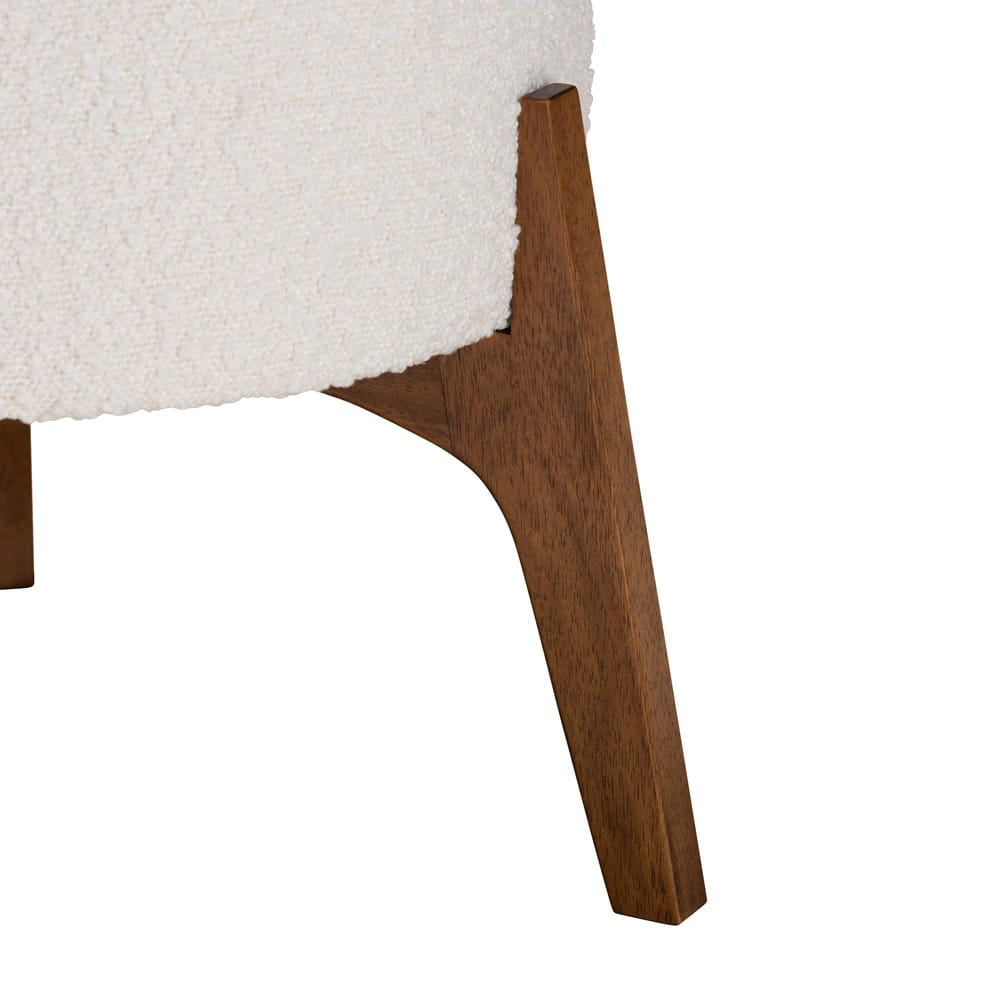 Baxton Studio - Elkie Footstool in Cream/Walnut Brown - BBT5474-Maya-Cream/Walnut-Foot Stool view 3