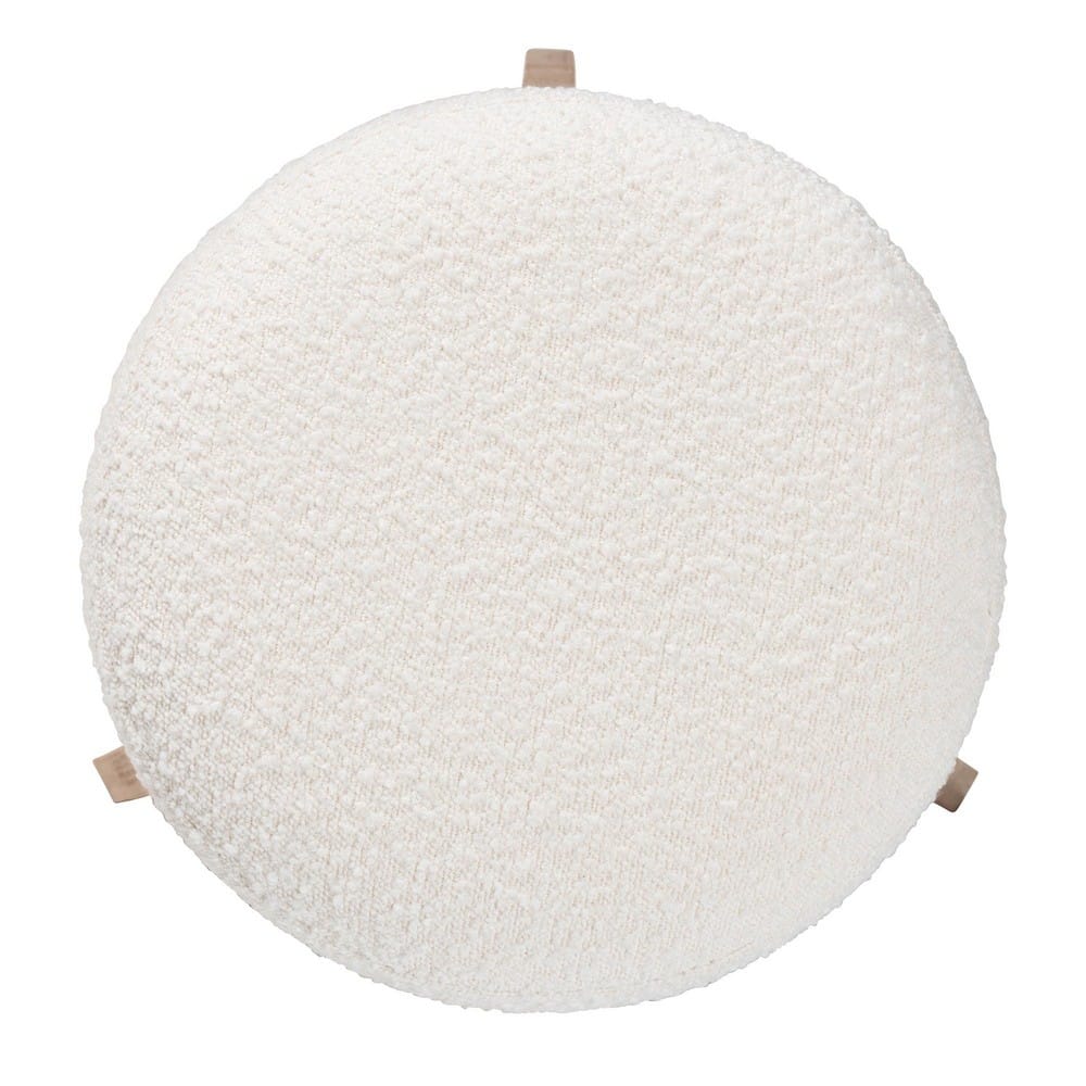 Baxton Studio - Elkie Footstool in Cream/Walnut Brown - BBT5474-Maya-Cream/Walnut-Foot Stool view 4