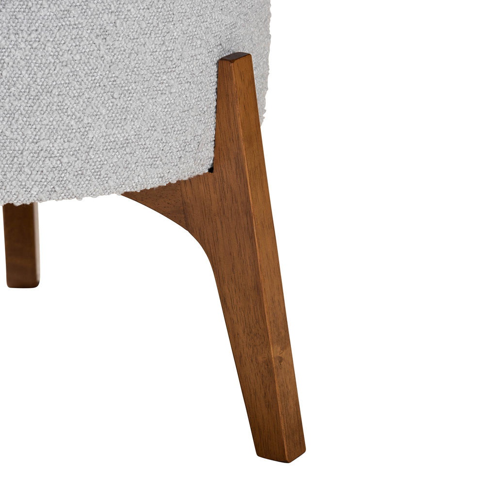 Baxton Studio - Elkie Footstool in Light Grey/Walnut Brown - BBT5474-Maya-Sky Grey/Walnut-Foot Stool view 3