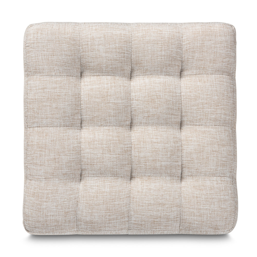 Baxton Studio - Elladio Set of 2 Ottomans in Beige - BBT5127-Beige-Otto view 2