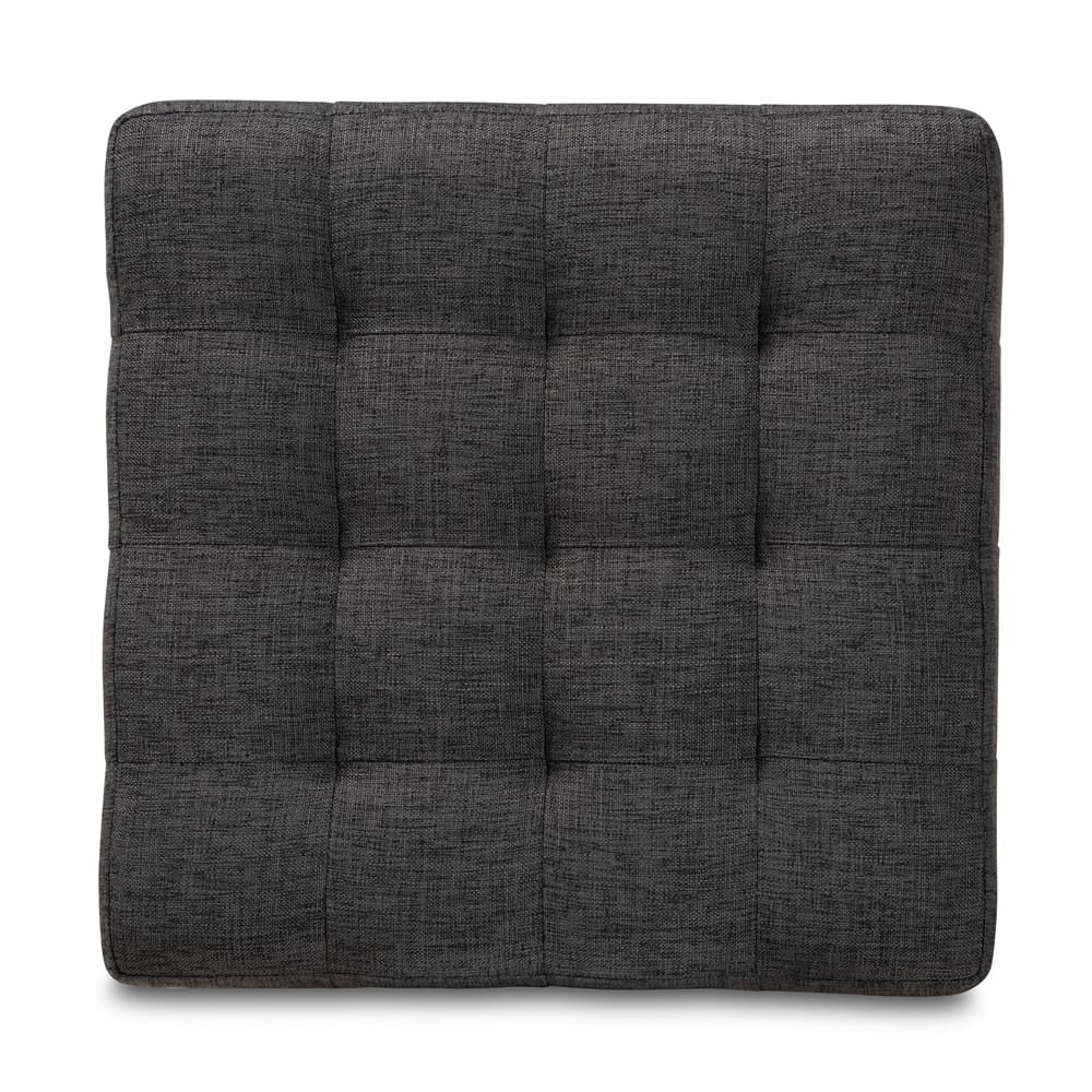 Baxton Studio - Elladio Set of 2 Ottomans in Charcoal - BBT5127-Dark Grey-Otto view 2