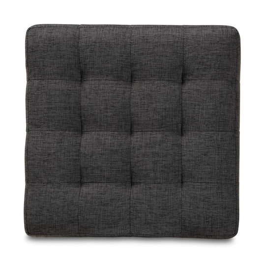 Baxton Studio - Elladio Set of 2 Ottomans in Charcoal - BBT5127-Dark Grey-Otto view 2