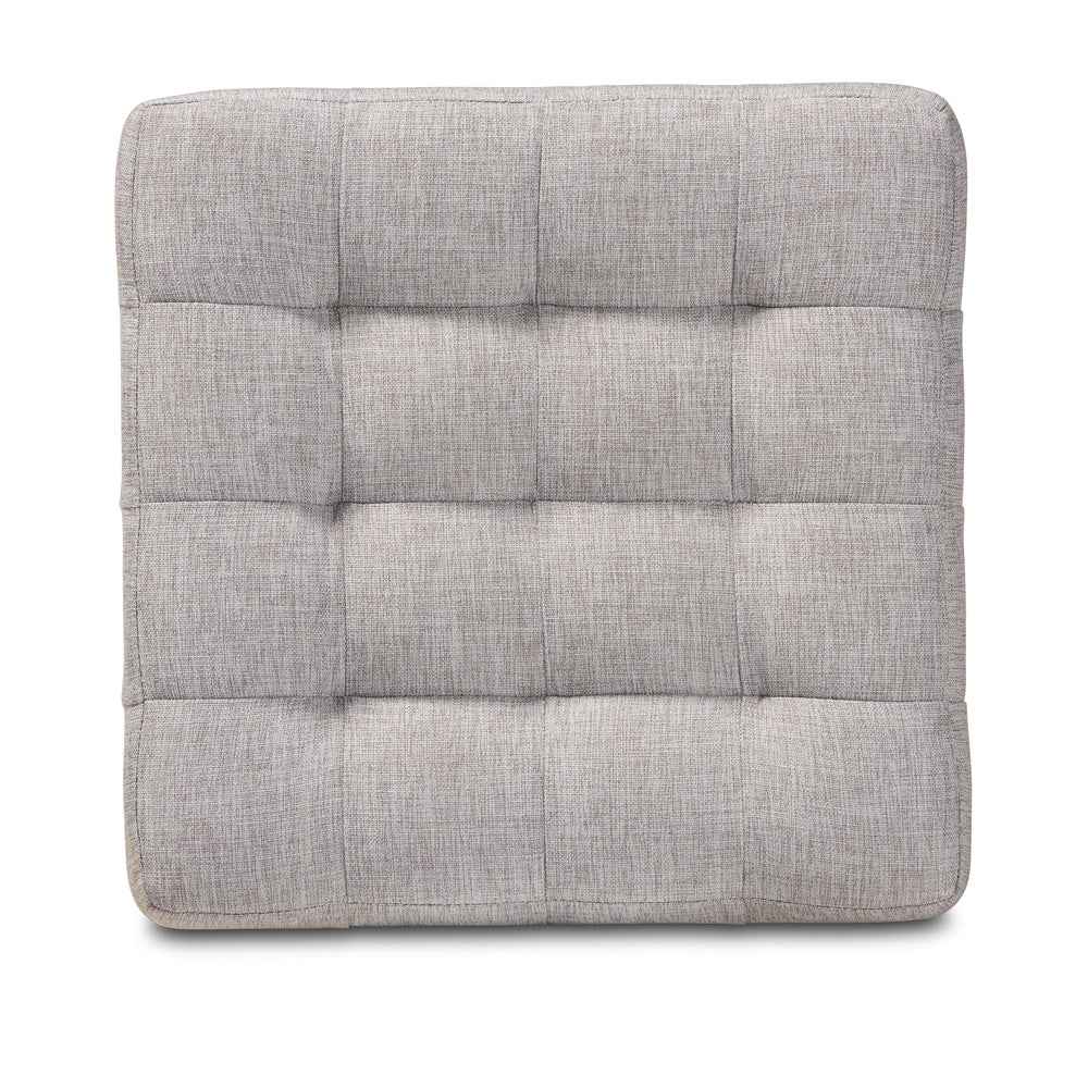Baxton Studio - Elladio Set of 2 Ottomans in Grayish Beige - BBT5127-Greyish Beige-Otto view 2