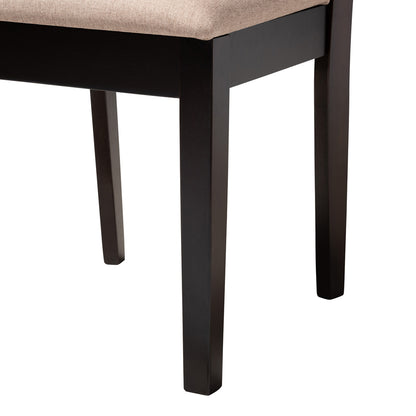 Baxton Studio - Ellie Dining Set in Beige/Dark Brown - Ellie-Sand/Dark Brown-5PC Dining Set view 6