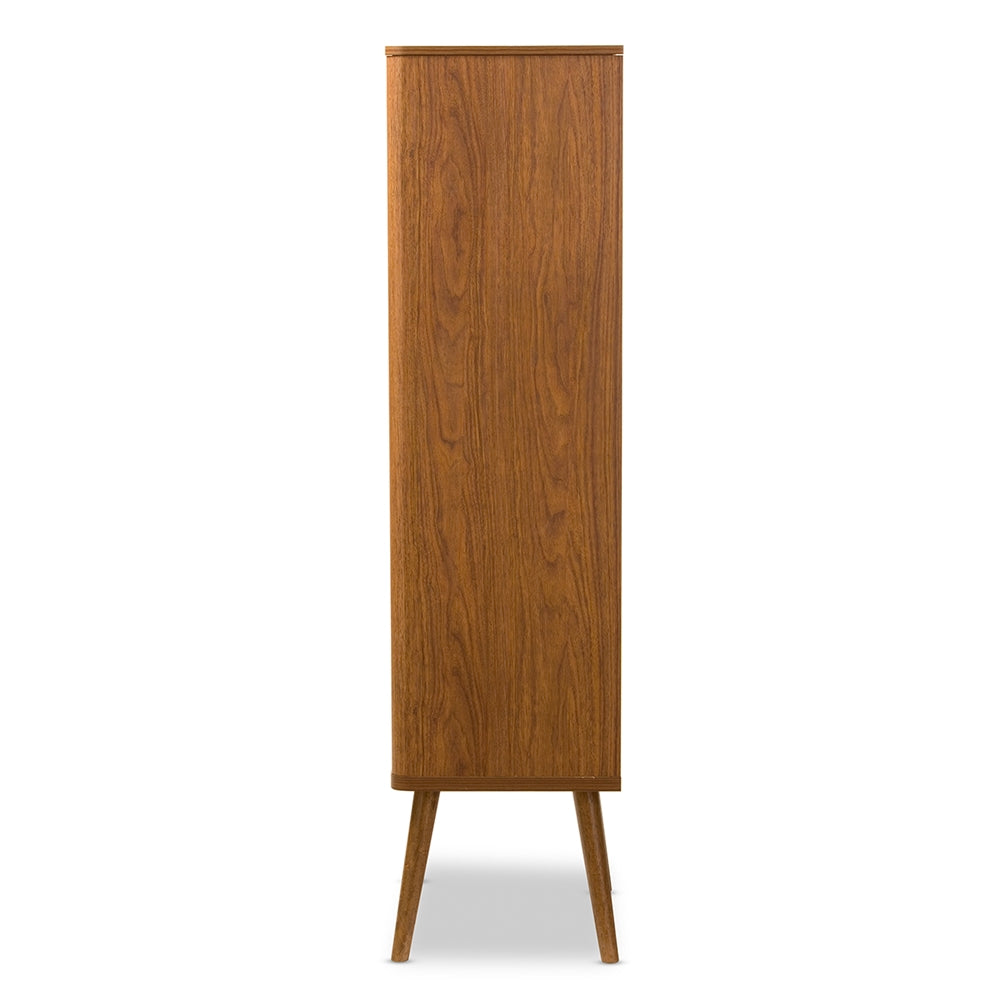 Baxton Studio - Ellingham Storage Cabinet in "Walnut" Brown - FP-6785-Walnut view 3