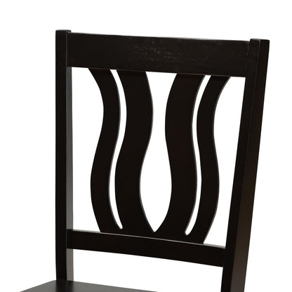 Baxton Studio - Elodia Dining Set in Dark Brown - Elodia-Dark Brown-5PC Dining Set view 5