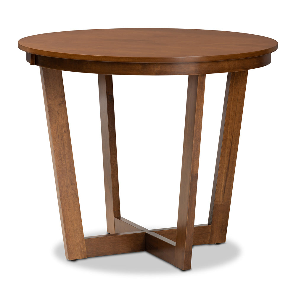 Baxton Studio - Elodia Dining Set in Walnut Brown - Elodia-Walnut-5PC Dining Set view 3