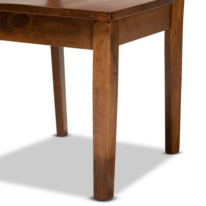 Baxton Studio - Elodia Dining Set in Walnut Brown - Elodia-Walnut-5PC Dining Set view 6