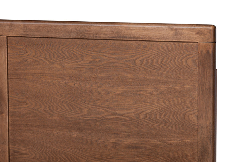 Baxton Studio - Eloise Full Size Bed - Eloise-Light Grey/Ash Walnut-Full view 4