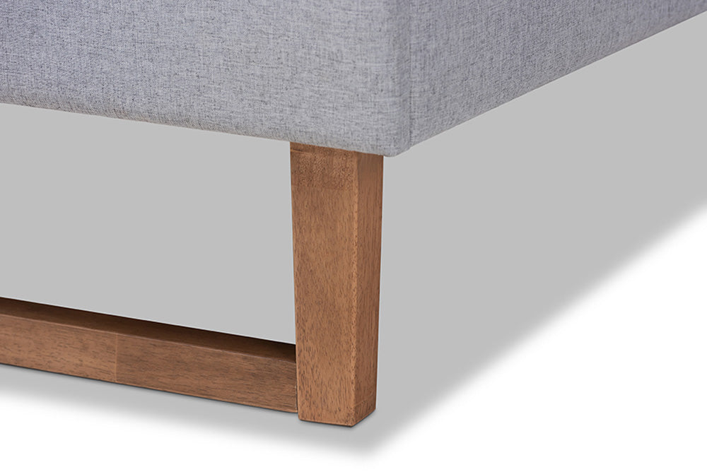 Baxton Studio - Eloise Full Size Bed - Eloise-Light Grey/Ash Walnut-Full view 6