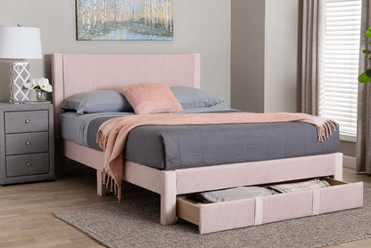 Baxton Studio - Elora Queen Size Bed in Light Pink - CFSP0839-A-Light Pink-Queen view 10